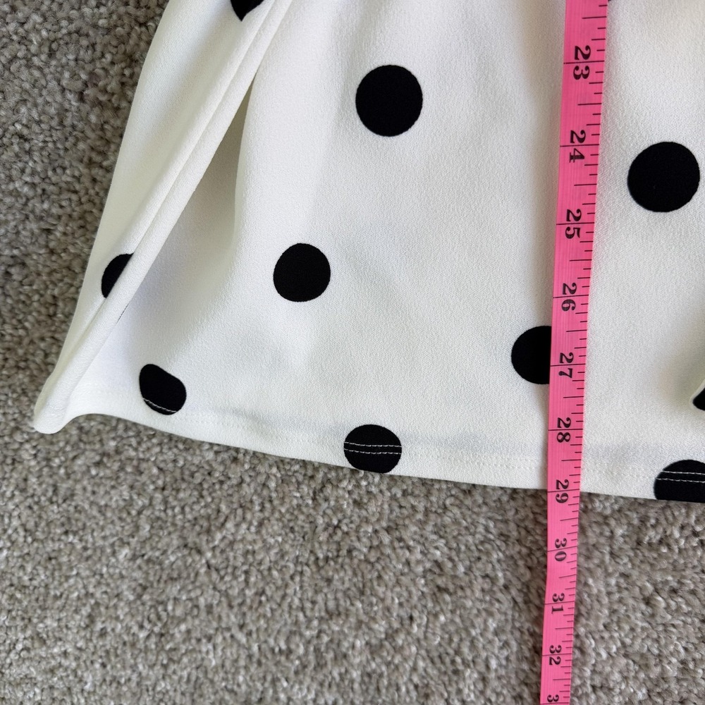 Worthington Blouse Womens 2X White Polka Dot Tie Waist Short Sleeve Peplum - Picture 4 of 7
